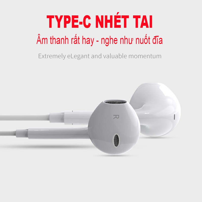 Tai nghe bluetooth có dây nhét tai type C cho Samsung, tai phone bluetooth in ear gaming