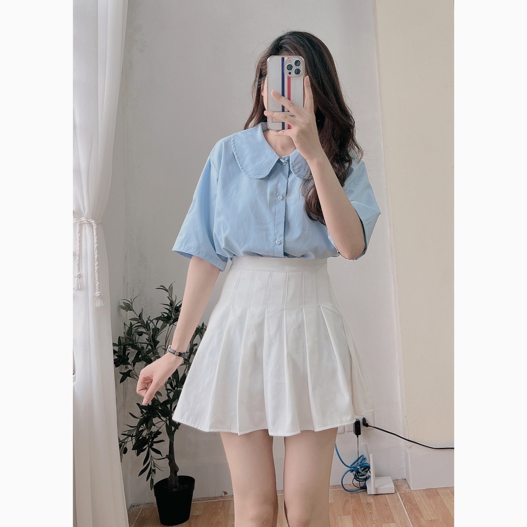 Áo Sơ Mi Cổ Bèo PEONYB Nữ [FREESHIP] 🌸 Thun kiểu form rộng tay lỡ trẻ trung học sinh công sở cá tính hàn quốc ulzzang 🌸 | BigBuy360 - bigbuy360.vn