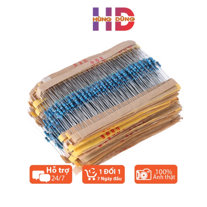 Điện Trở 33K 30K 25K 22K 18K 15K 12K 10K 8.2K 9.1K 7.5K 6.8K 6.2K 5.6K 5K 4.7K 4.3K 3.6K 3.3K 3K 2.5K ohm 1/4W 1%