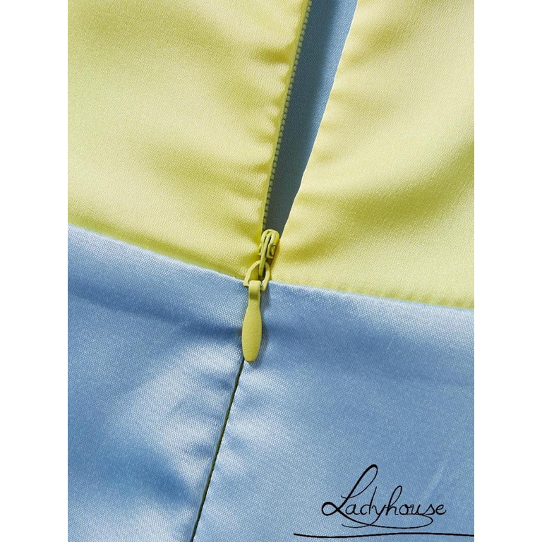 Đầm Dài Hai Dây Cổ Chữ V Màu Sắc Tương Phản Thời Trang Mùa Hè Dành Cho Nữ