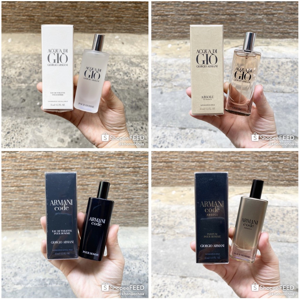 💥 Nước hoa mini nam Acqua di Giò / Code Absolu 15ml - Giorgio Armani