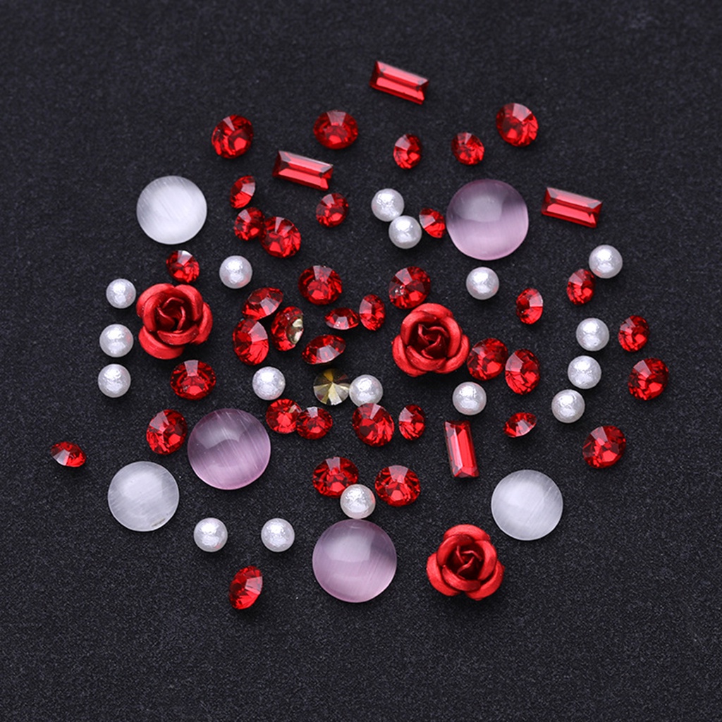 [Hàng mới về] Hộp Phụ Kiện Đá Nhân Tạo Trang Trí Móng Tay 3D Lấp Lánh Thời Trang DIY