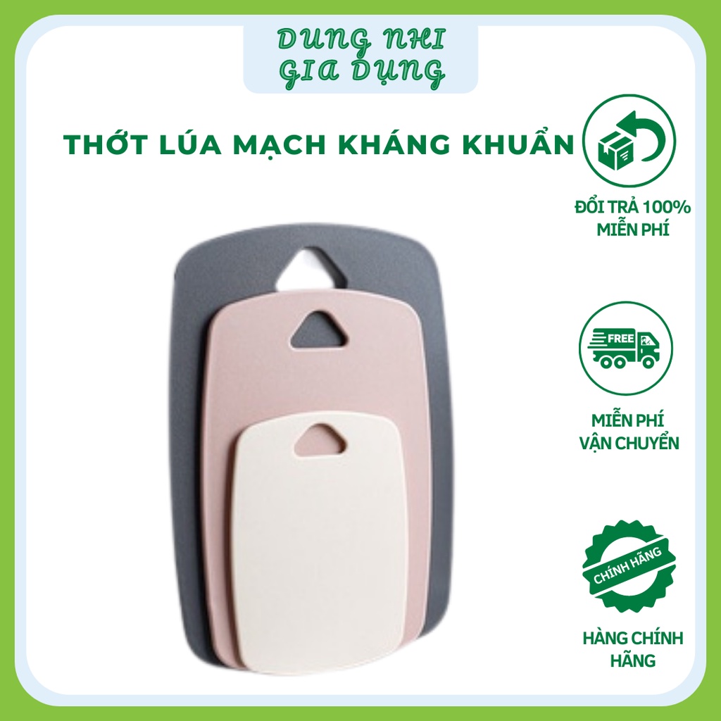 Thớt Nhựa Set 3 Chiếc Chất Liệu Lúa Mạch Cao Cấp Thớt Nhựa Kháng Khuẩn Chống Ẩm Mốc Trơn Trượt