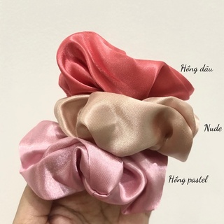Cột tóc scrunchy phi bóng pastel đủ màu PK10