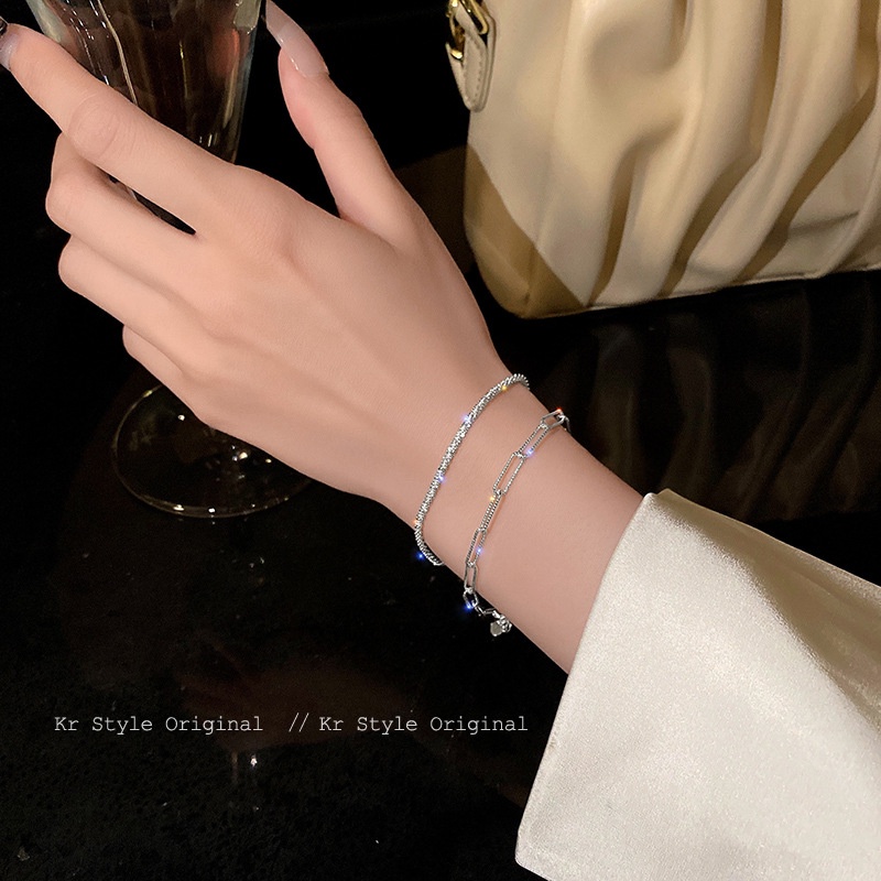 Vòng tay mạ bạc 925 thiết kế kiểu dáng thời trang dành cho nữ