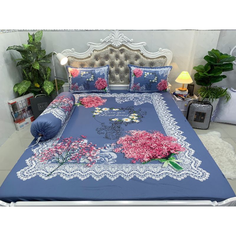 BỘ DRAP THUN LẠNH Ý 5D THÁI LAN CAO CẤP NHIỀU MẪU (INBOX CHỌN MẪU)