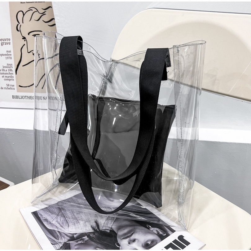 Túi Xách Đeo Vai Cỡ Lớn Trong Suốt Thời Trang Mùa Hè Hàn Quốc 2022 Cho Nữ