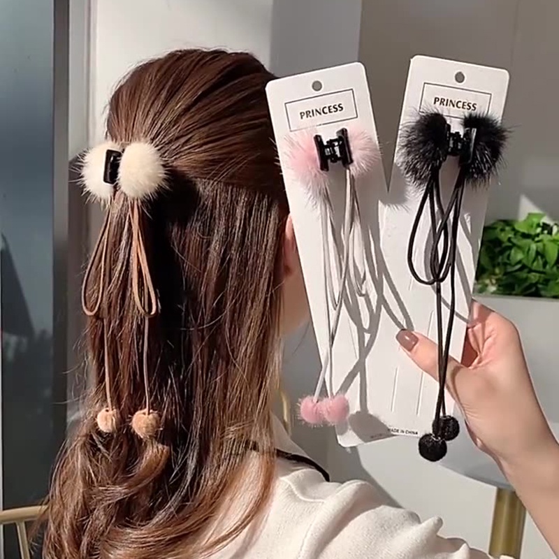 Kẹp Tóc Hình Cá Mập Phối Lông Nhung Xinh Xắn Cho Nữ