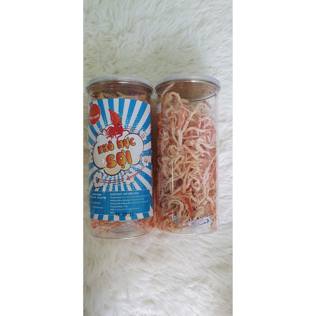 Khô Mực Hấp Dừa Xé Sợi 250g Bate Food Siêu Ngon, đồ ăn vặt | BigBuy360 - bigbuy360.vn
