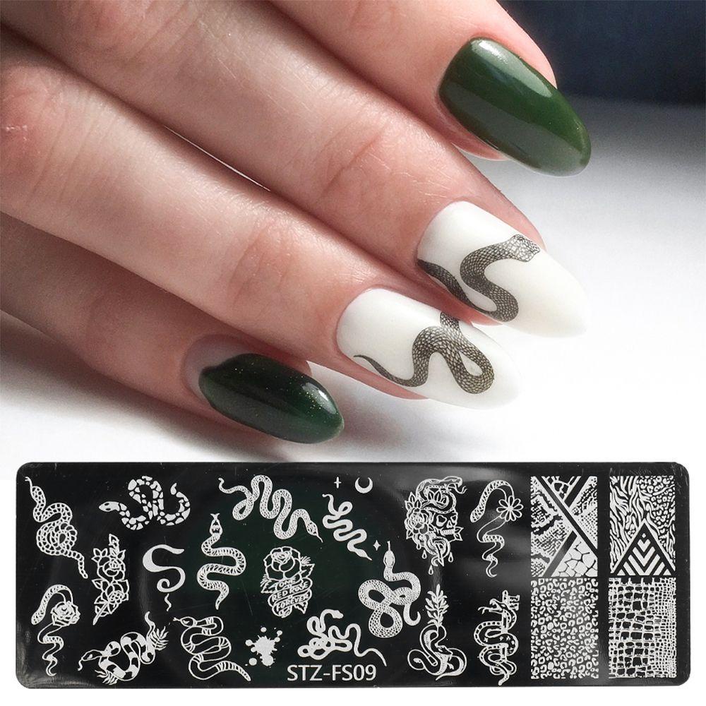 Khuôn Trang Trí Móng Tay Nghệ Thuật Họa Tiết Hoa Hình Học Độc Đáo