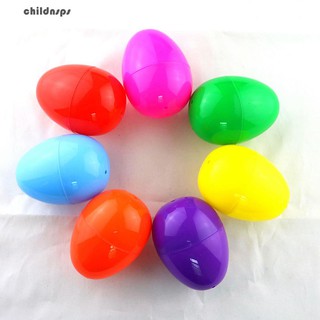 10Pcs Plastic Easter Eggs DIY Bright Color Egg Hunt Decoration Toy Kids Gift