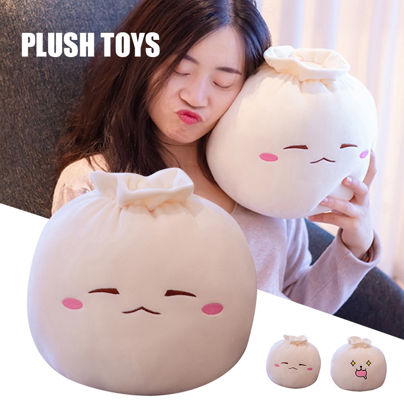 Gối Nhồi Bông Siêu Mềm Hình Bánh Bao Với Các Biểu Cảm Vui Nhộn Làm Quà Sinh Nhật Cho Bé