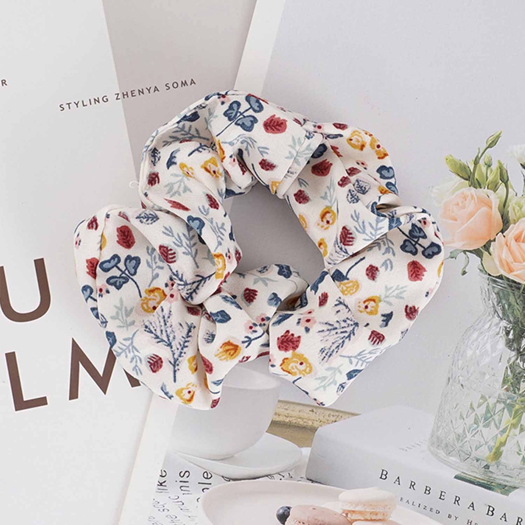 Dây Cột Tóc Co Giãn In Họa Tiết Hoa Phong Cách Cổ Điển Thời Trang Cho Nữ Mihan1