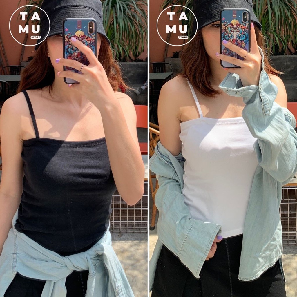 [Mã TAMUM3T1 mua 3 tặng 1] 🔥  Áo 2 dây croptop ôm body.