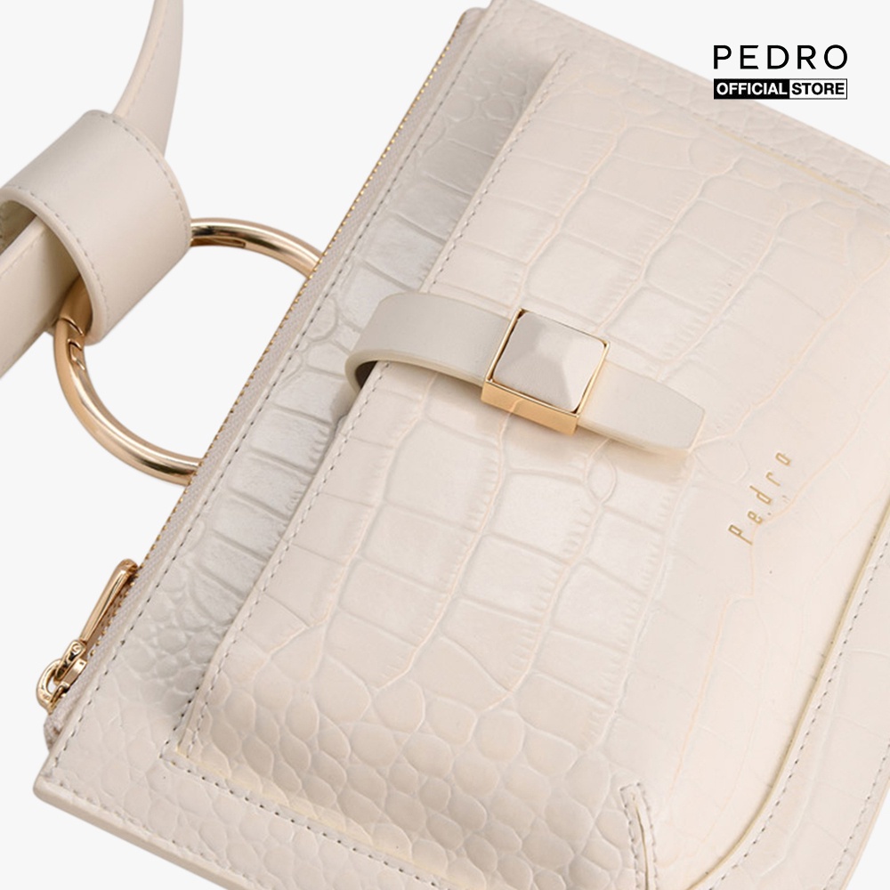 PEDRO - Ví nữ chữ nhật phối thắt lưng Croc Effect Leather PW4-65940021-41