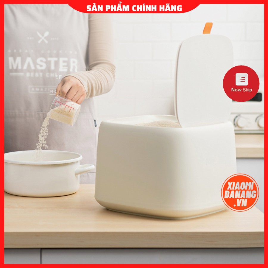 Thùng đựng gạo kín Xiaomi Wuming 10kg chống côn trùng và chống ẩm, tặng bơ đong gạo