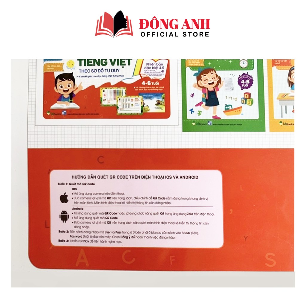 Sách - Tập Đánh Vần Tiếng Việt Theo Sơ Đồ Tư Duy dành cho bé từ 4-6 tuổi phiên bản âm thanh 4.0