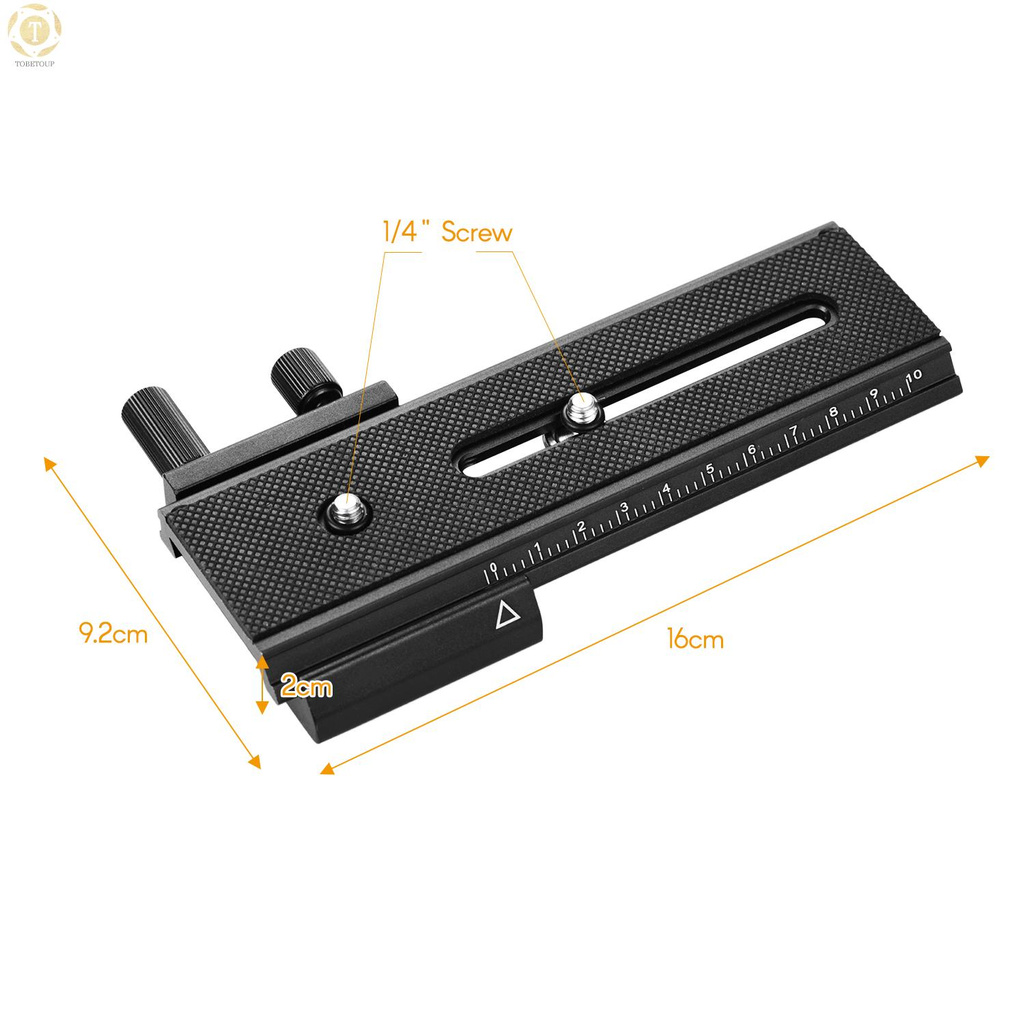 Shipped within 12 hours】 Aluminum Alloy Quick Release Plate QR Plate with Dual 1/4 inch Screws Vernier Adjustment Knob for DSLR Camera Camcorder Tripod Monopod Quick Release Plate [TO]