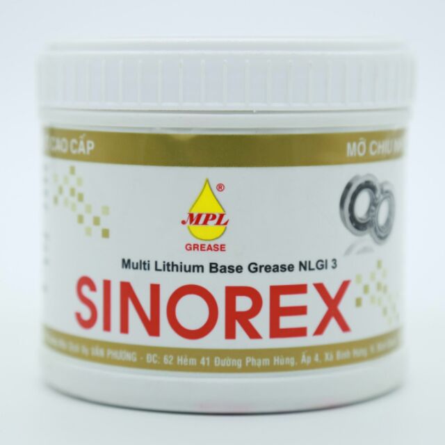 Mỡ chịu nhiệt Sinorex lon 400g