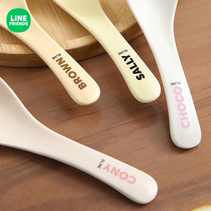 Thìa gốm sứ Line Friends chất lượng cao; thìa ăn súp, cơm siêu dễ thương