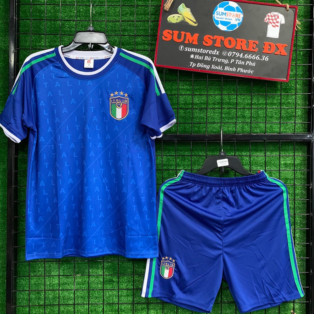 Quần Áo Bóng Đá Italia Xanh DK - Áo Đấu Hot 2022, Mẫu Mới, Cực Đẹp