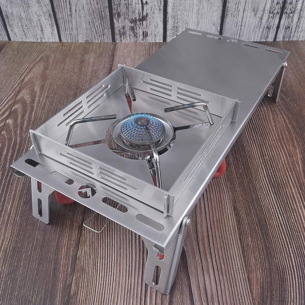Bàn bếp gas du lịch ST-310 loại có chắn gió bếp Campingmoon SK-310-CP