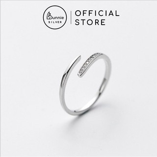 Nhẫn Bạc Nữ Bunnie Silver Đính Đá Hở Ngón Có Thể Điều Chỉnh Size Jinny Ring