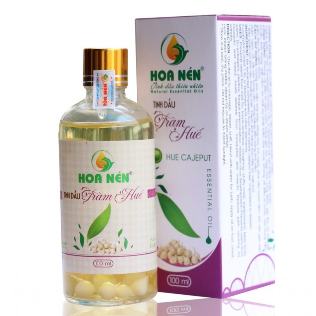 Tinh Dầu Tràm Nguyên chất Hoa Nén 100ml [NGÂM CỦ NÉN] Phòng ho, sỗ mũi, cảm cúm cho bé hiệu quả