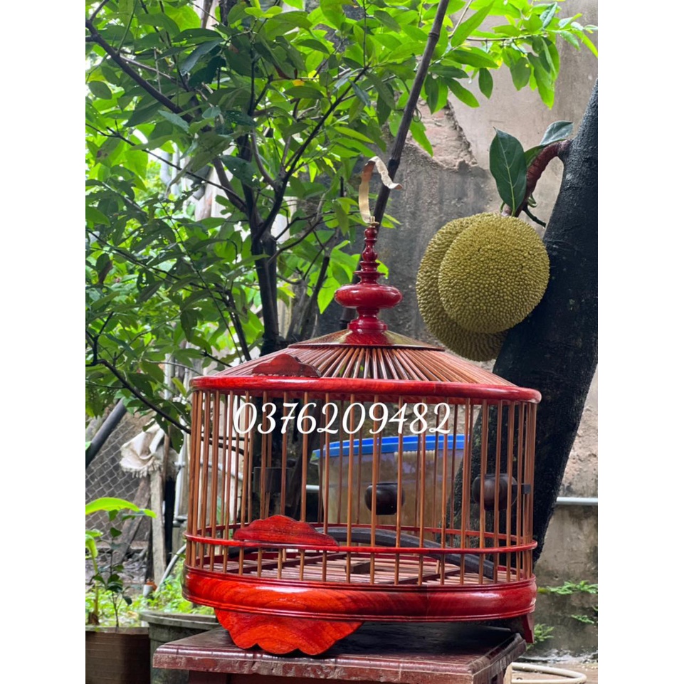 LỒNG CHIM CU GÁY GỖ HƯƠNG ĐỎ ĐẸP BỀN CHẮC