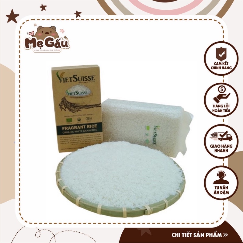 Gạo Hữu Cơ Vietsuisse 1kg - cho bé từ 6m+