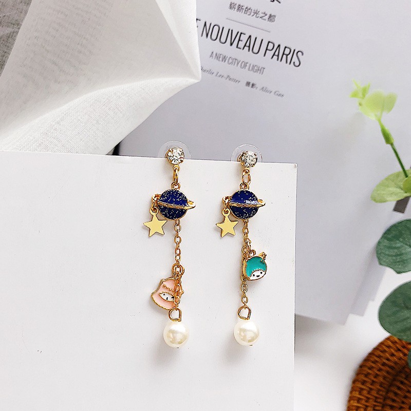 Bông tai dáng dài phong cách hoạt hình cổ tích dễ thương MS209