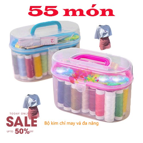 Bộ Kim Chỉ May Vá Đa Năng 55 Món Kèm Hộp Đựng Gồm Nhiều Món