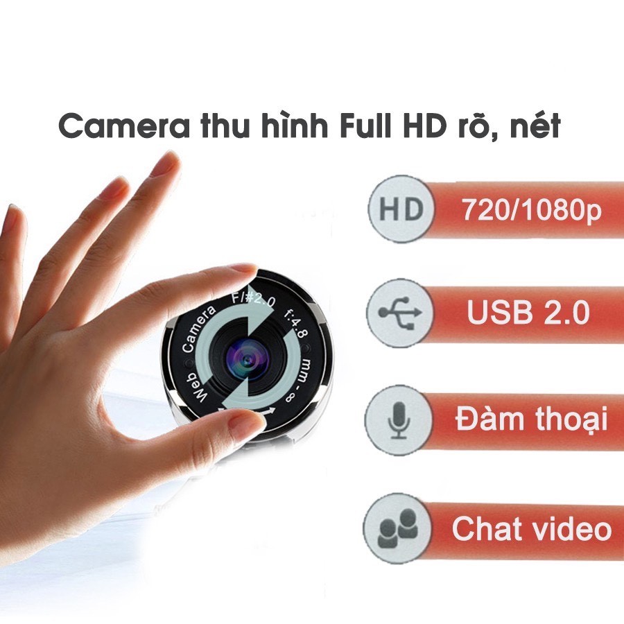 Webcam Máy Tính, Webcam Có Mic FullHD 1080p rõ nét - Thu Hình Cho Máy Tính, Laptop, PC, TV,  - Rõ nét - Chân thực | BigBuy360 - bigbuy360.vn