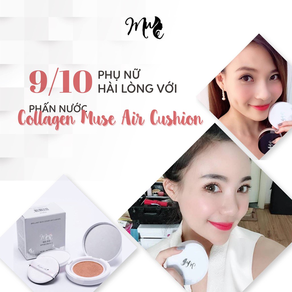 Phấn Nước Dinh Dưỡng Muse Cushion 3 Trong 1 Trang Điểm Chống Nắng Dưỡng Da