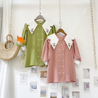 Áo sơ Mi thêu hoa thủ công ulzzang (Ảnh thật 100%)