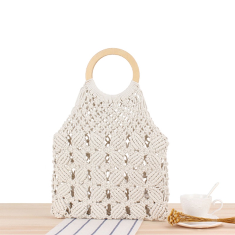 Túi Xách Đan Rơm Cotton Phong Cách Retro Thời Trang Cho Nữ