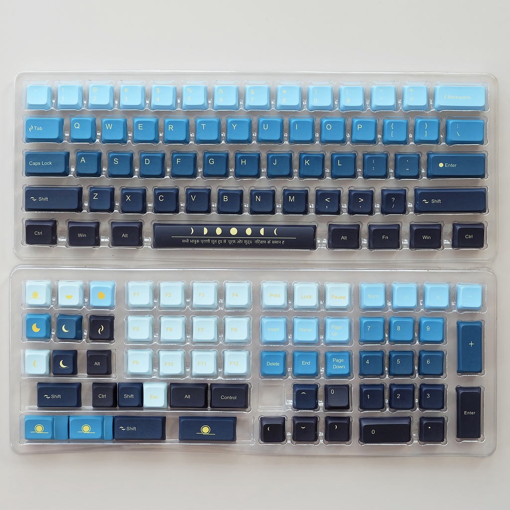 Bộ Keycaps tùy chỉnh 123 Phím l Bộ Kit, Cấu hình XDA, PBT US ANSI Layout Keycaps, dành cho Công tắc Cherry MX Bàn phím cơ Moonrise