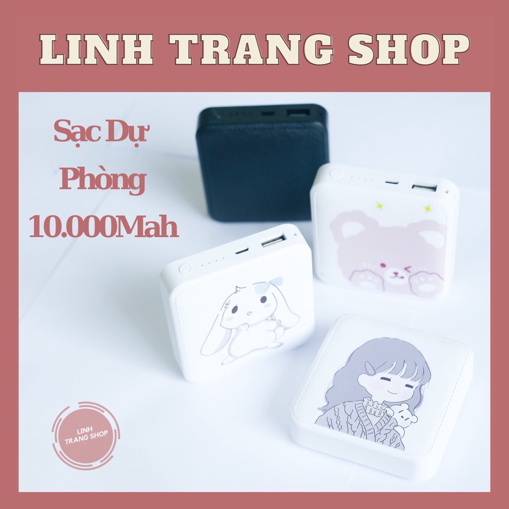 Sạc Dự Phòng Nhỏ Dung Lượng 10000mAh Nhiều Hình Dễ Thương