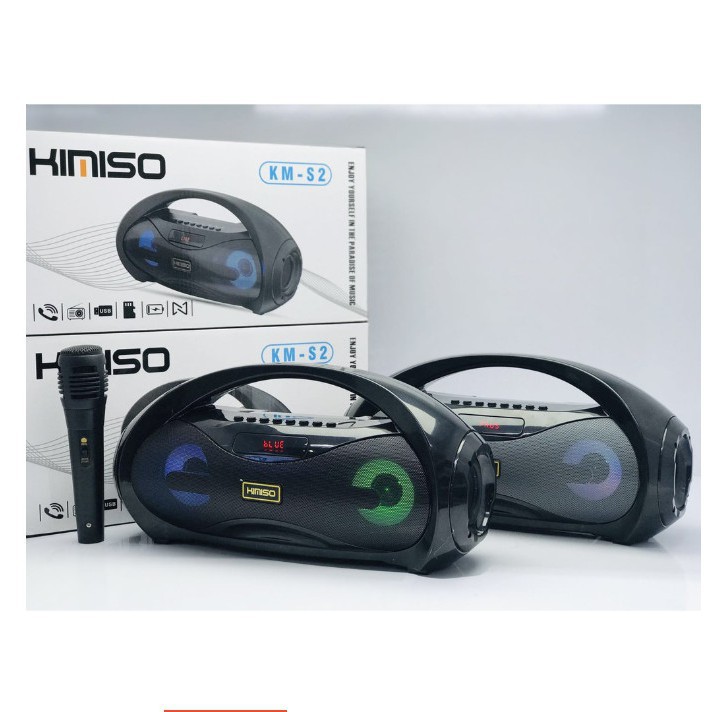 Loa karaoke bluetooth xách tay, loa karaoke Kimiso tặng kèm mic hát, dung lượng pin khủng