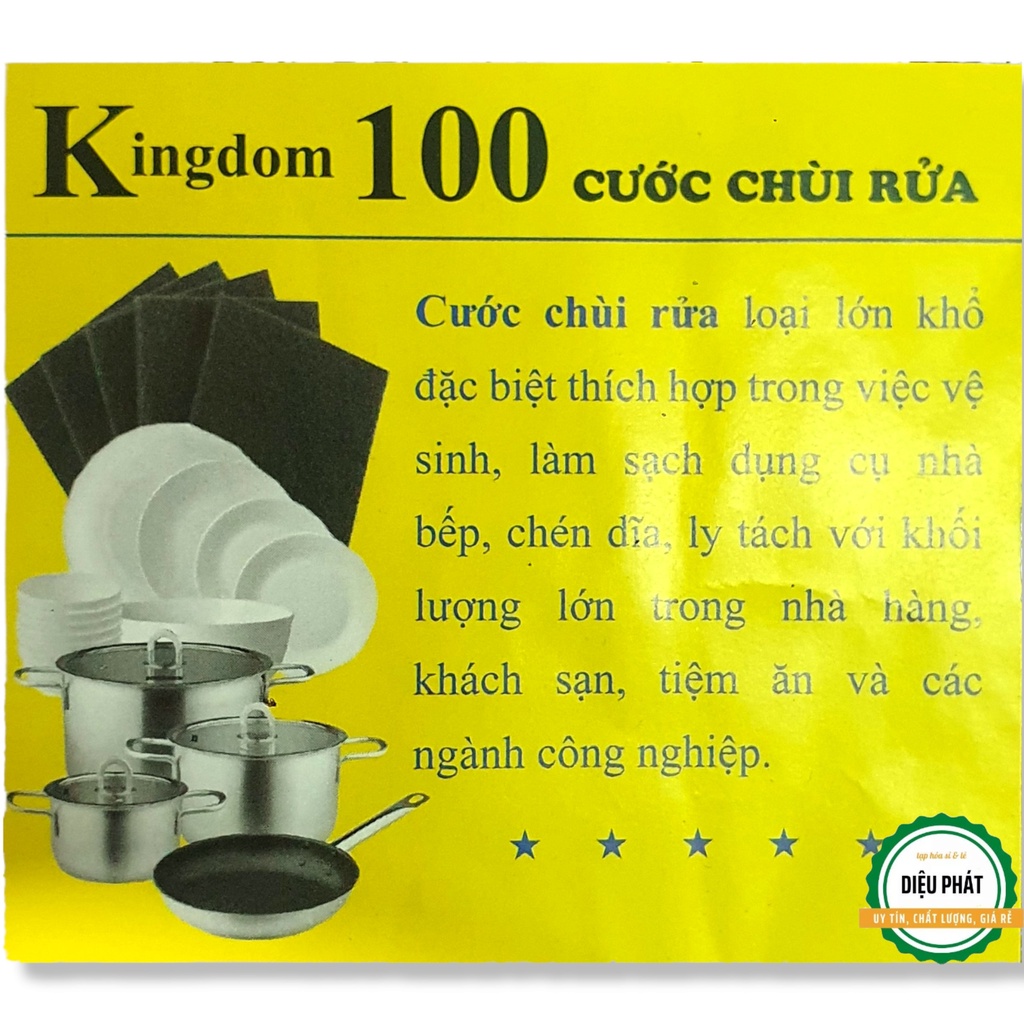 ⚡️ Miếng Rửa Chén, Cước Chùi Rửa Kingdom 100 Siêu Sạch, Chống Trầy Xước