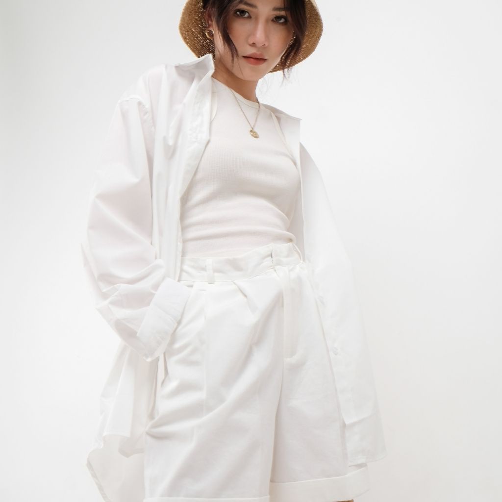Áo Sơ Mi Trắng Vải Ít Nhăn - Mulles Shirt | HQ3372 | Lana Official