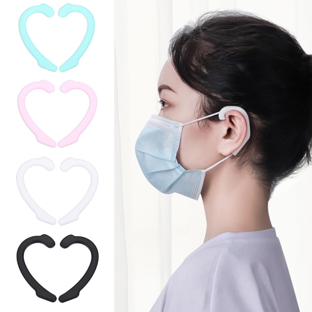 1 Cặp Vòng Đeo Silicon Giúp Đeo Khẩu Trang Không Bị Đau Tai