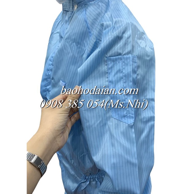 Quần áo phòng sạch vải chống tĩnh điện bộ liền thân- Hình thật