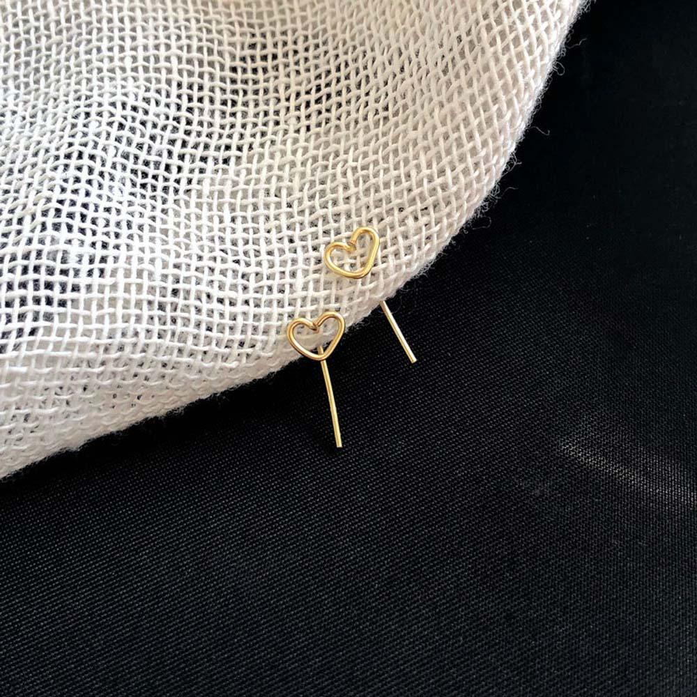 Khuyên Tai Dạng Móc Kiểu Dáng Đơn Giản Cho Nữ|Bông Tai Hình Trái Tim Nhỏ Xinh Xắn Thời Trang