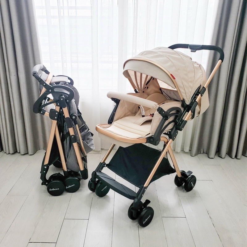 Xe đẩy gấp gọn 2 chiều 3 tư thế Belecoo, xe đẩy du lịch cho bé từ sơ sinh đến 36 tháng