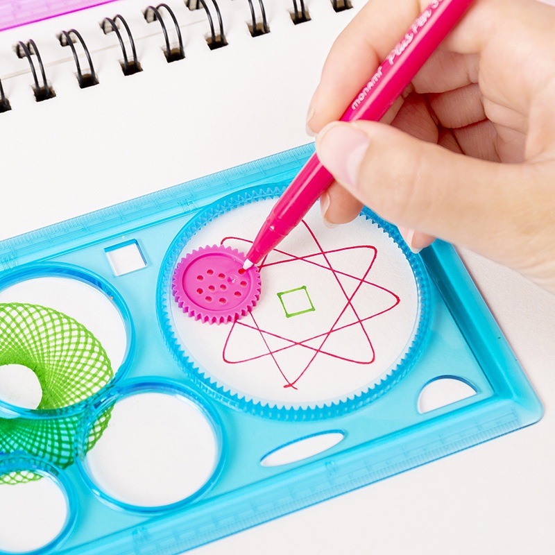 Thước Vẽ Họa Tiết Kính Vạn Hoa Sáng Tạo Cho Bé