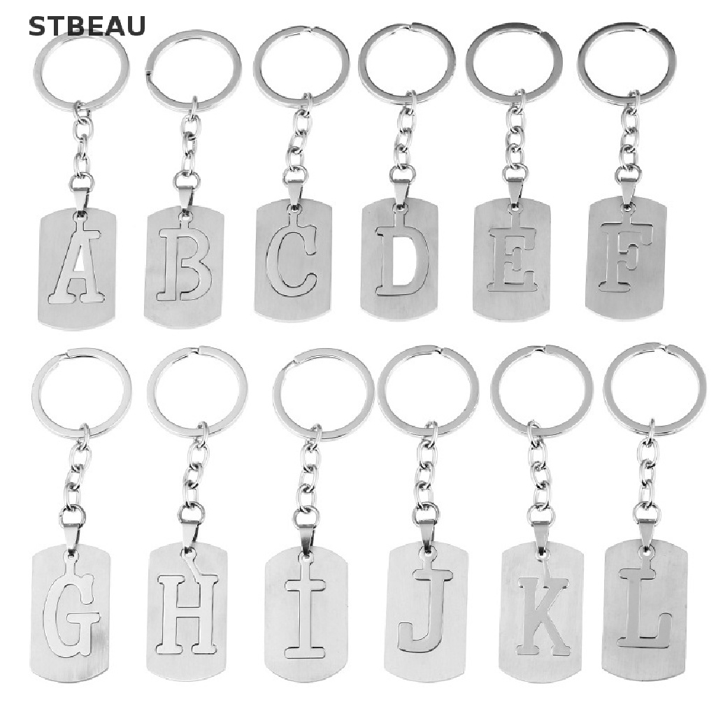 Móc Chìa Khóa Bằng Thép Không Gỉ Hình 26 Chữ Cái Từ A-Z