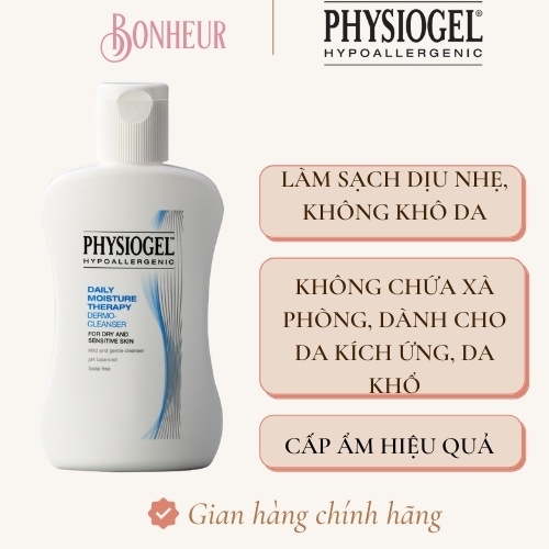 Sữa rửa mặt làm sạch dịu nhẹ Physiogel Daily Moisture Therapy Dermo dành cho da khô và da nhạy cảm 150ML