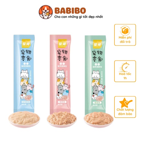 Súp thưởng Pate nhuyễn dinh dưỡng cho mèo Cat food thanh 15gram nhiều vị