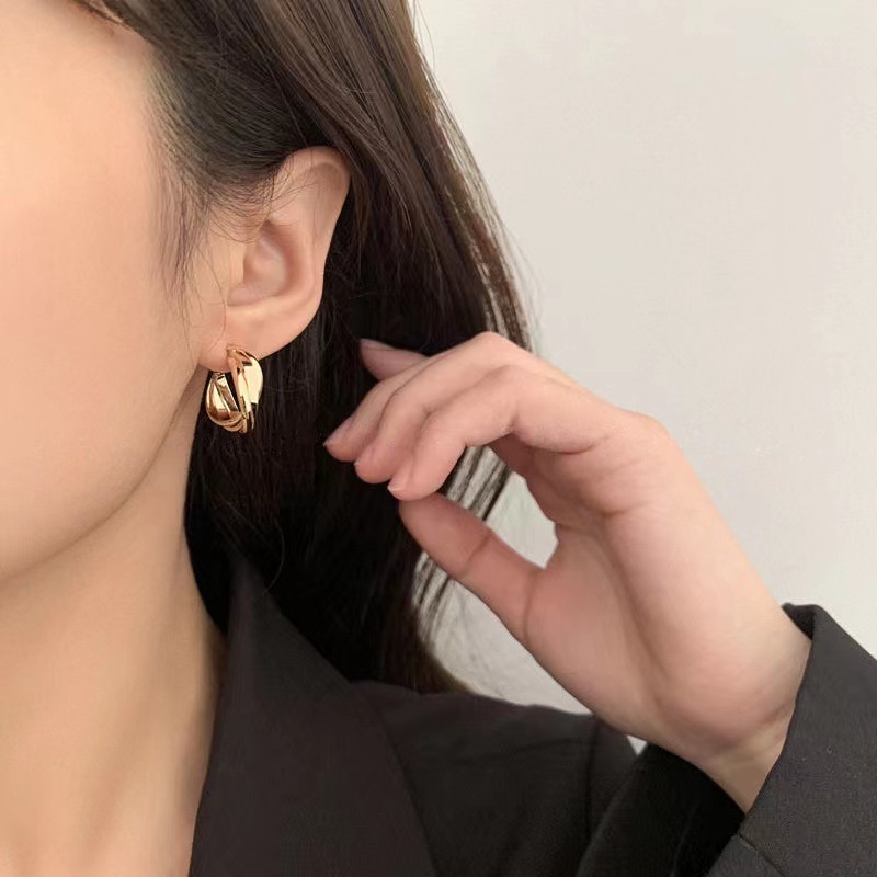 Bông tai xoắn tròn hình học lớn cho nữ cá tính Trang Sức SG